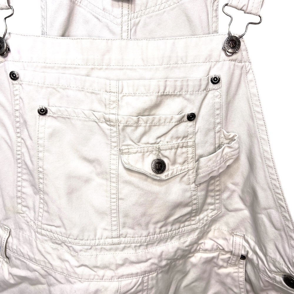 Northcrest Jean Overall Shorts Carpenter Bib Denim Plus Size 22W Off White - Picture 2 of 6